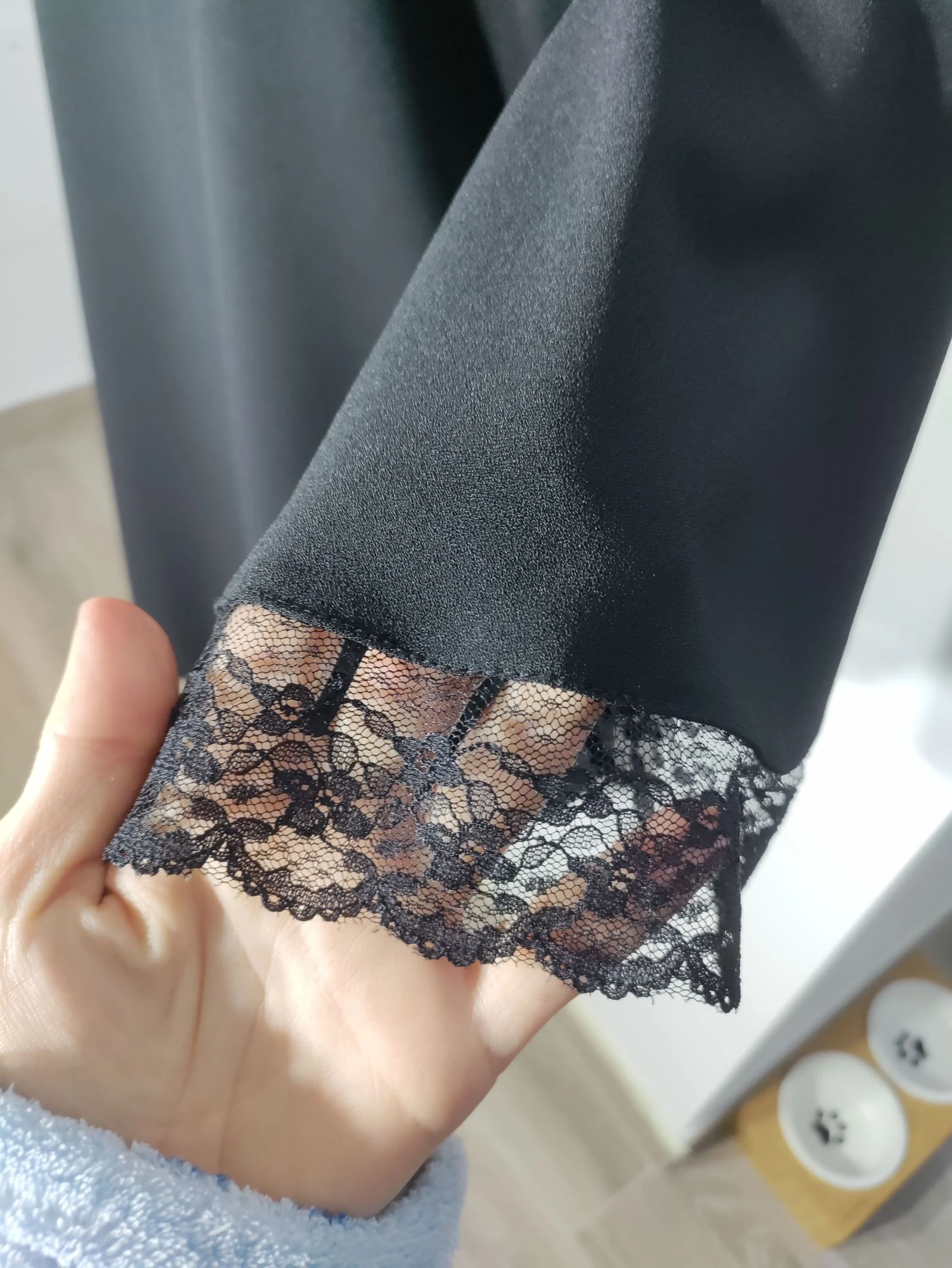 Zara Basic vestido preto com renda e botões no ombro tamanho M – photo 4